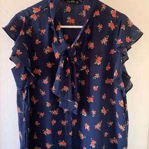 Zara floral print blouse